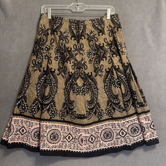 Muse 100% Silk Skirt Pleated Sequin Size 8 Festival Boho Gypsy Fairy Global - Picture 2 of 9